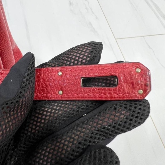 🖤❤️SOLD!!❤️🖤 HERMES BIRKIN 35 HSS BI-COLOR NOIRROUGE TOGO GARANCE BRUSHED PHW - Picture 10 of 16